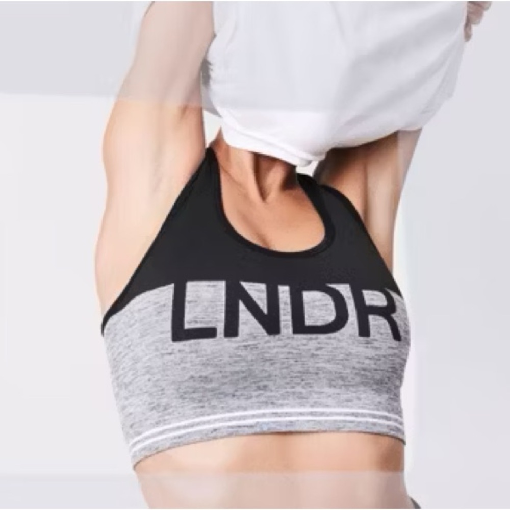 LNDR Black and Gray Sports Bra